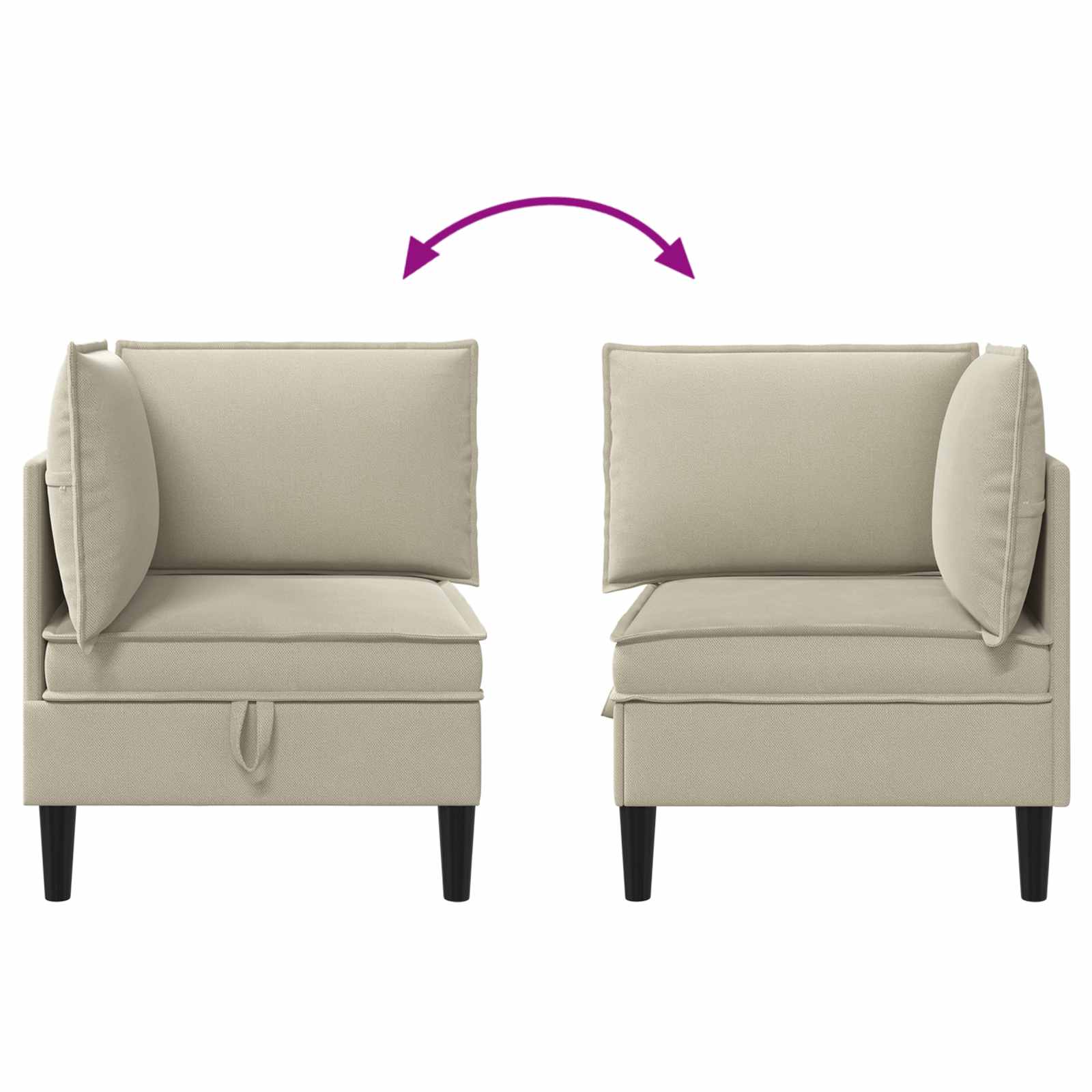 Hoeksofa met Opbergruimte Zand Fluweel is nu te koop bij PeponiXL, paradijselijk wonen!
