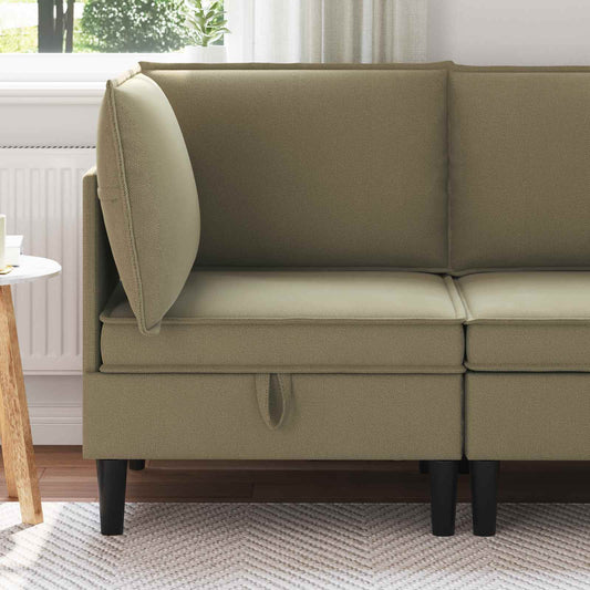 Hoeksofa met Opbergruimte Kaki Fluweel is nu te koop bij PeponiXL, paradijselijk wonen!