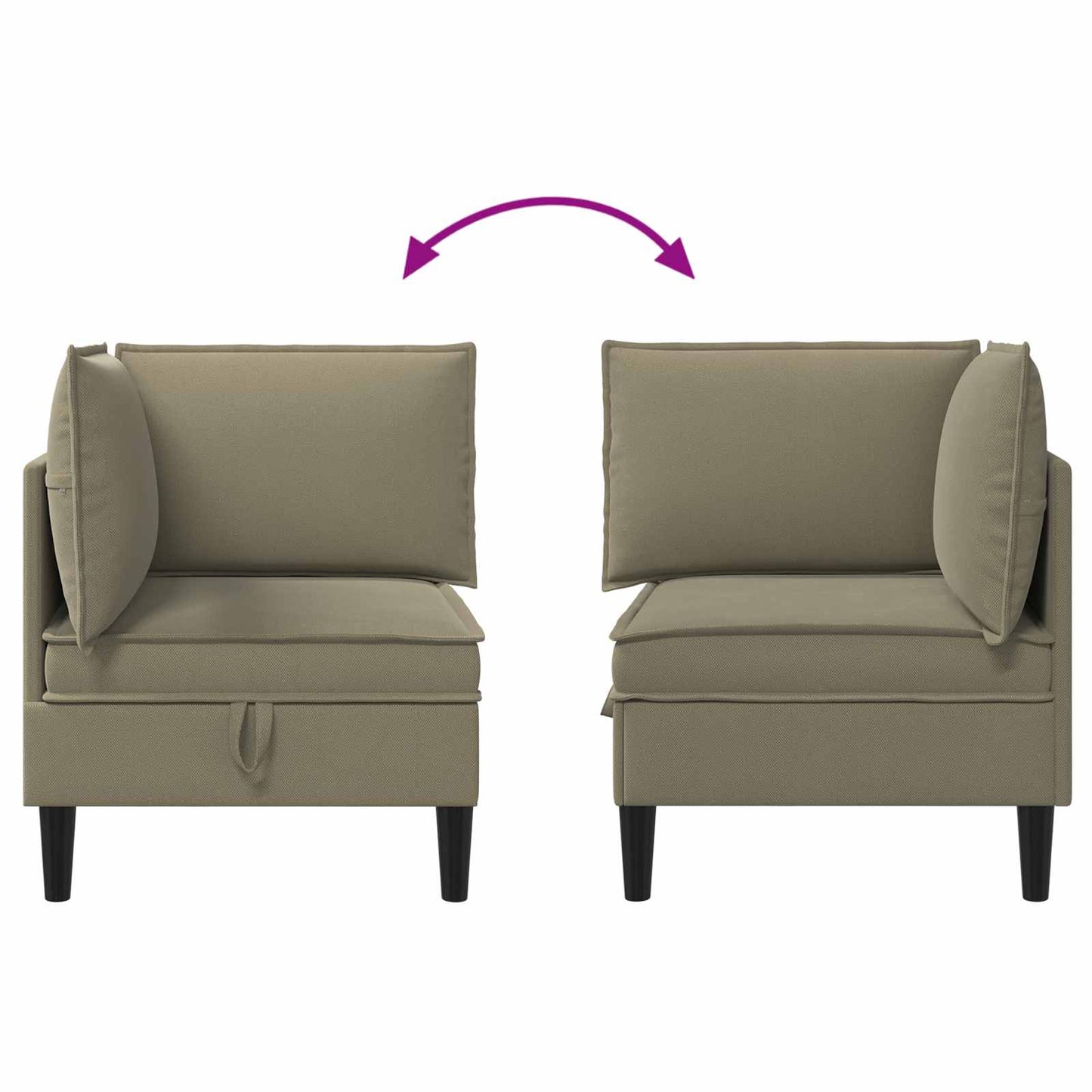 Hoeksofa met Opbergruimte Kaki Fluweel is nu te koop bij PeponiXL, paradijselijk wonen!