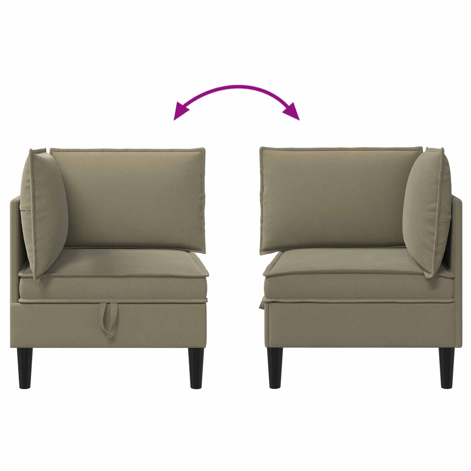 Hoeksofa met Opbergruimte Kaki Fluweel is nu te koop bij PeponiXL, paradijselijk wonen!