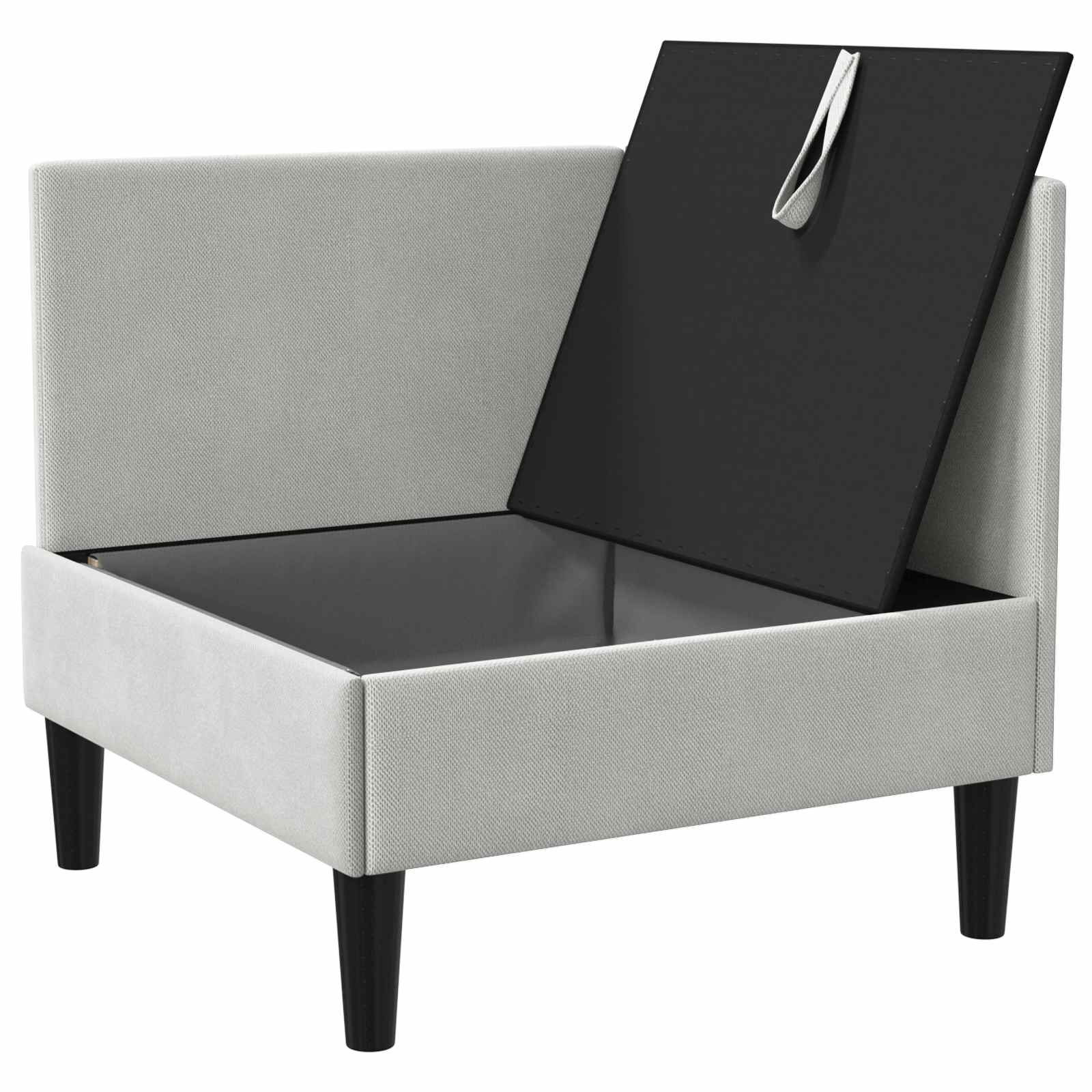 Hoeksofa met Opbergruimte Lichtgrijs Fluweel is nu te koop bij PeponiXL, paradijselijk wonen!