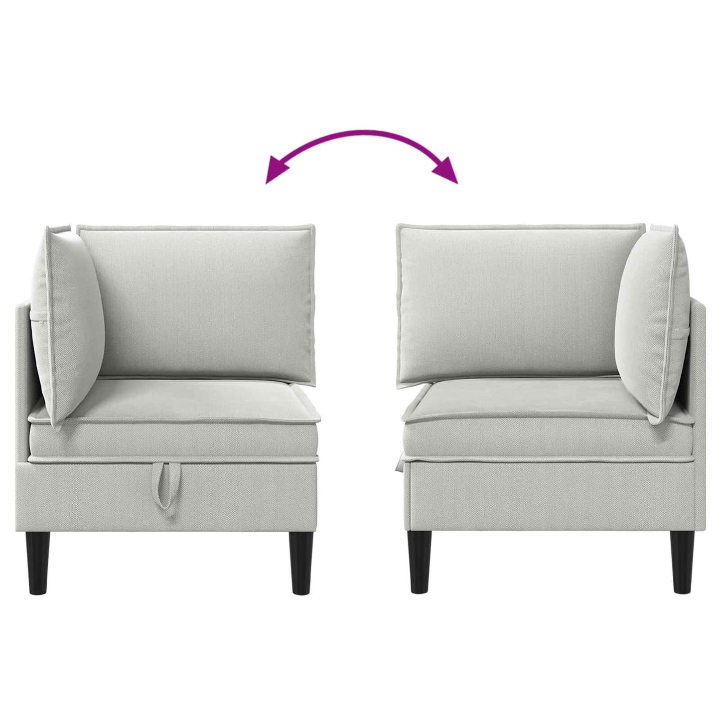 Hoeksofa met Opbergruimte Lichtgrijs Fluweel is nu te koop bij PeponiXL, paradijselijk wonen!