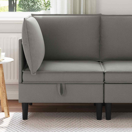 Hoeksofa met Opbergruimte Donkergrijs Fluweel is nu te koop bij PeponiXL, paradijselijk wonen!