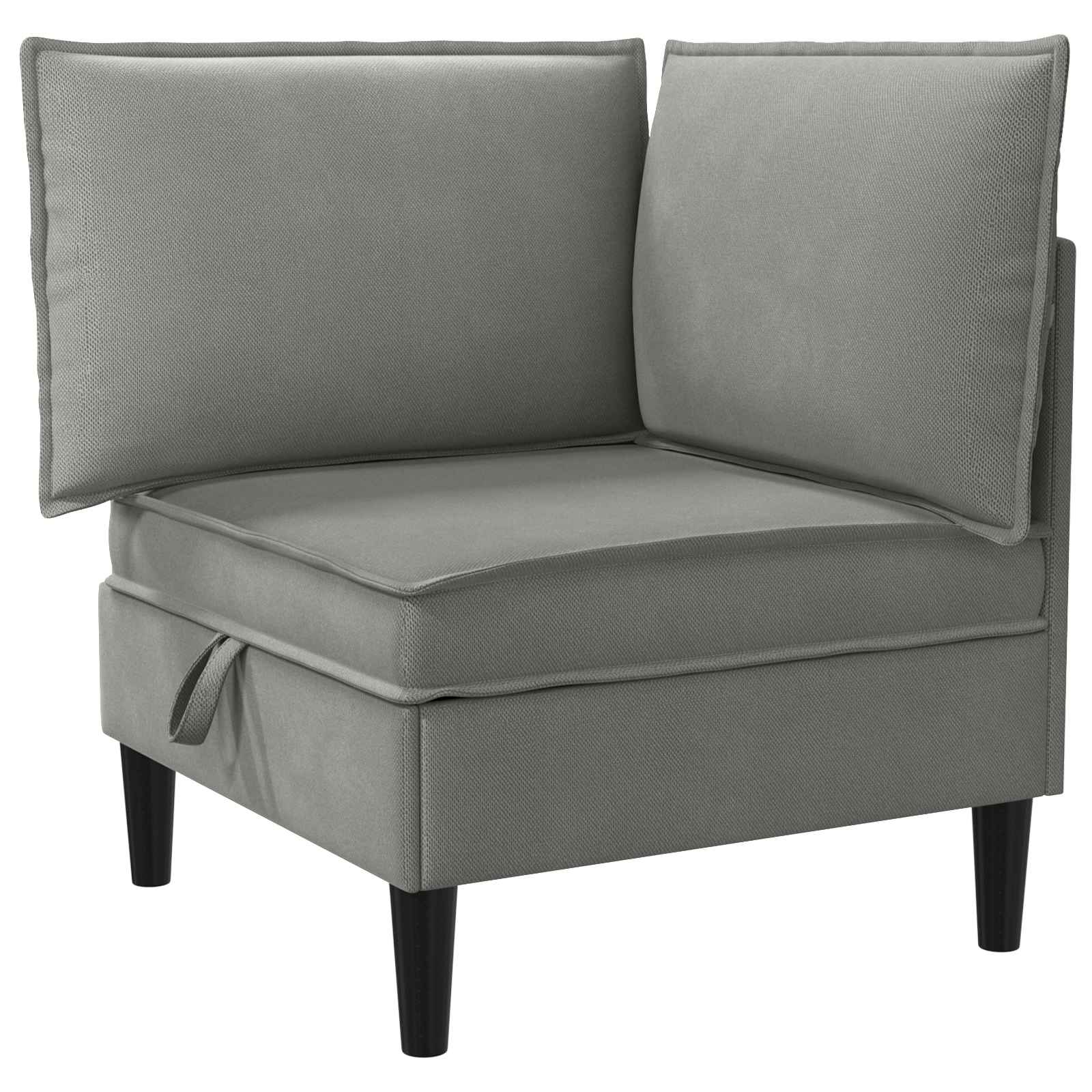 Hoeksofa met Opbergruimte Donkergrijs Fluweel is nu te koop bij PeponiXL, paradijselijk wonen!