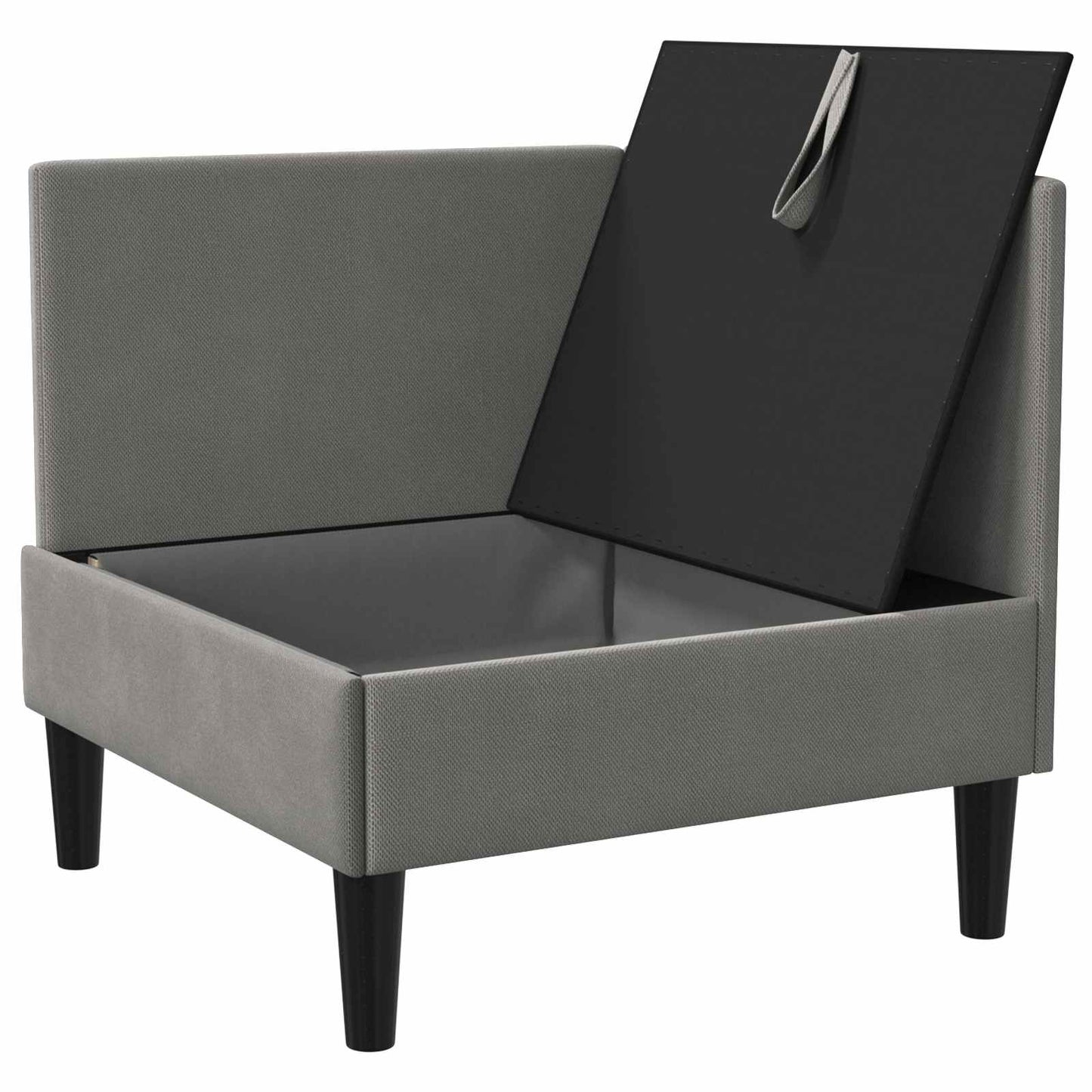 Hoeksofa met Opbergruimte Donkergrijs Fluweel is nu te koop bij PeponiXL, paradijselijk wonen!