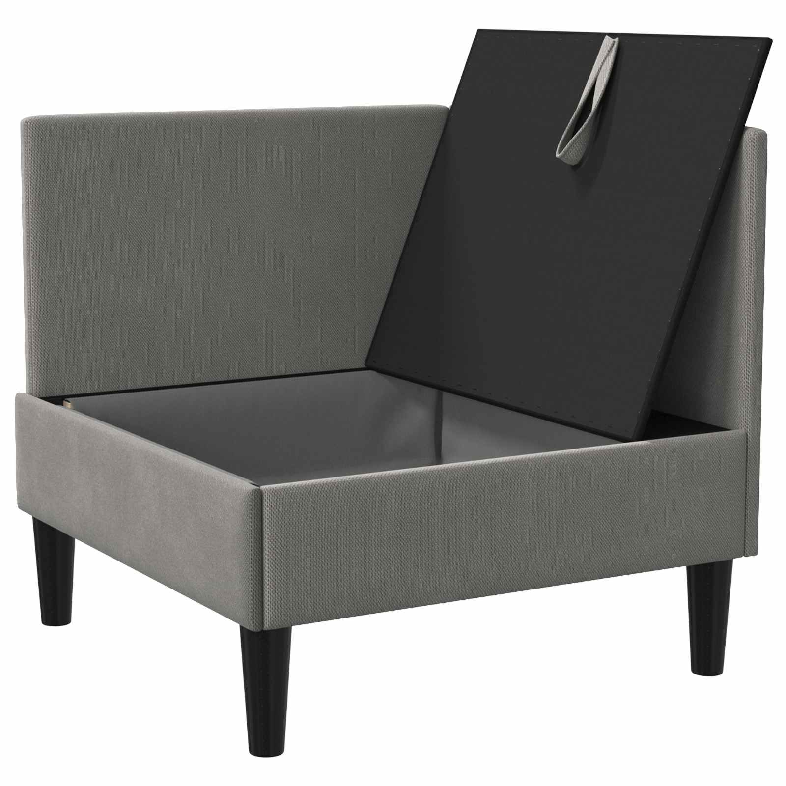 Hoeksofa met Opbergruimte Donkergrijs Fluweel is nu te koop bij PeponiXL, paradijselijk wonen!