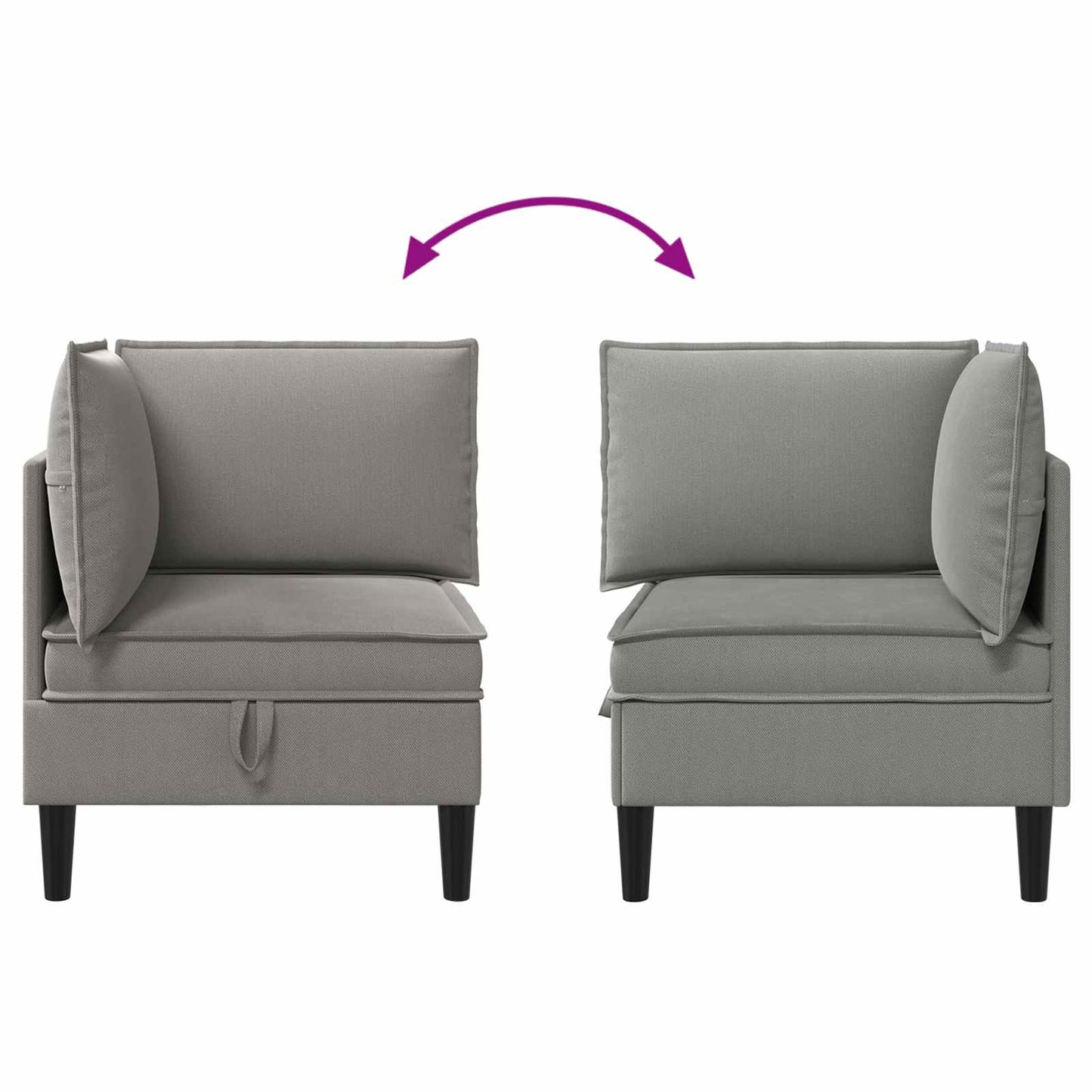 Hoeksofa met Opbergruimte Donkergrijs Fluweel is nu te koop bij PeponiXL, paradijselijk wonen!