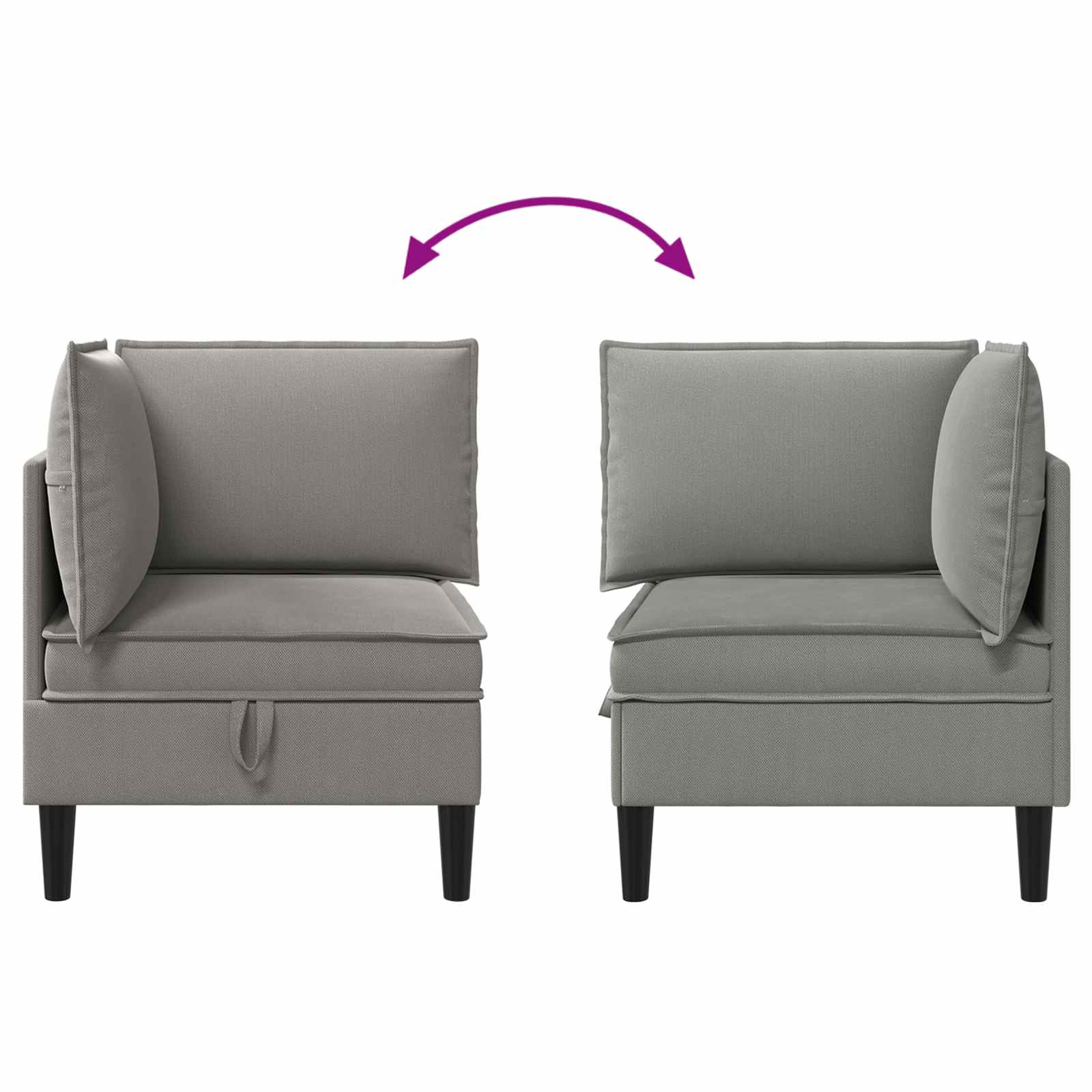 Hoeksofa met Opbergruimte Donkergrijs Fluweel is nu te koop bij PeponiXL, paradijselijk wonen!
