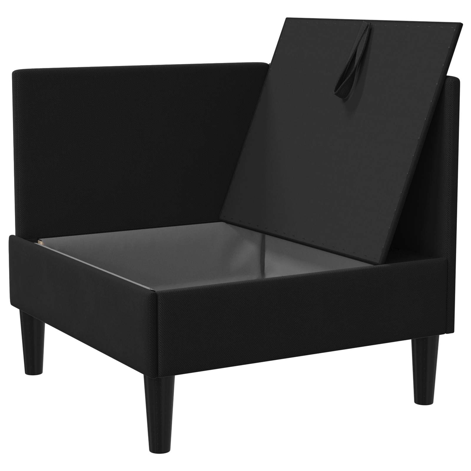Hoeksofa met Opbergruimte Zwart Fluweel is nu te koop bij PeponiXL, paradijselijk wonen!