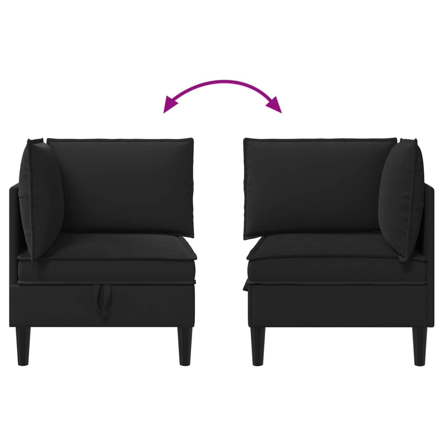 Hoeksofa met Opbergruimte Zwart Fluweel is nu te koop bij PeponiXL, paradijselijk wonen!