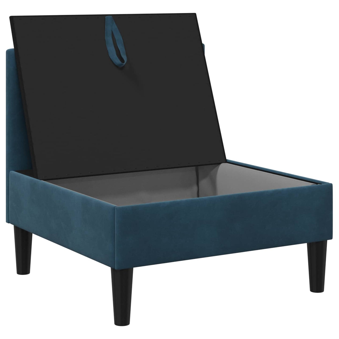 Middelste Bank met Opbergruimte Blauw Fluweel is nu te koop bij PeponiXL, paradijselijk wonen!