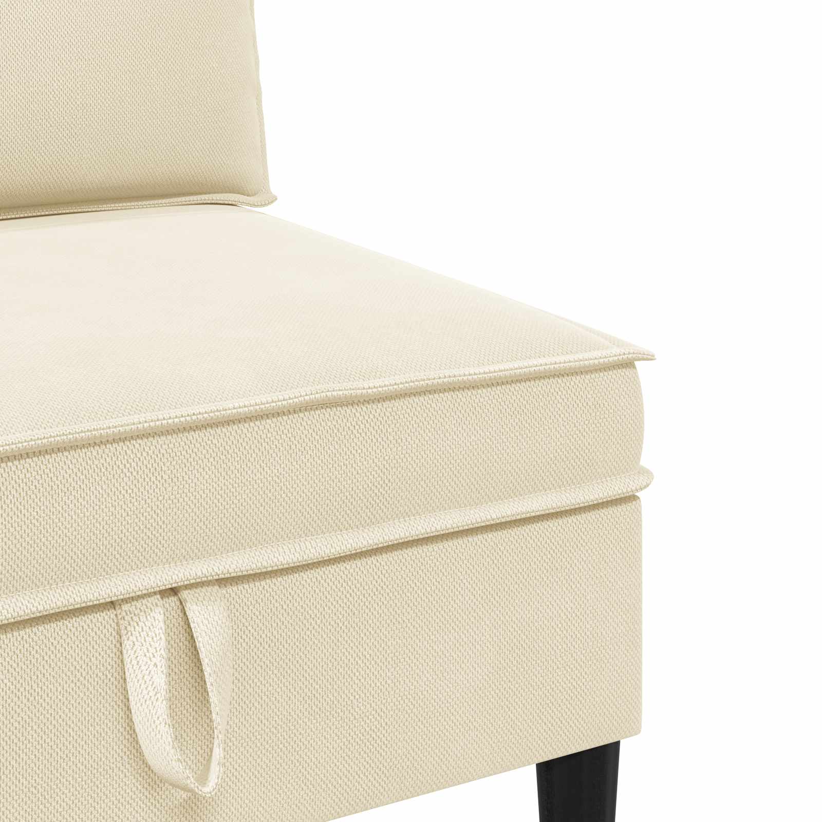 Middelse Sofa met Opbergruimte Crèmekleurig Fluweel is nu te koop bij PeponiXL, paradijselijk wonen!