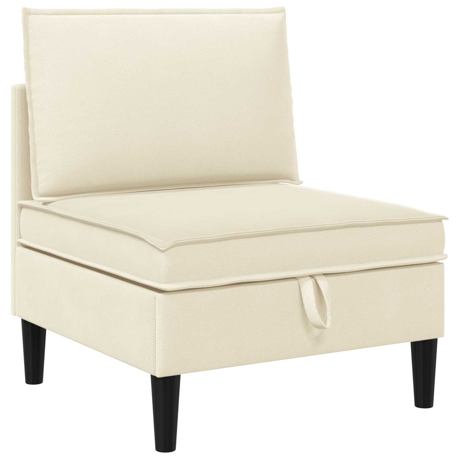 Middelse Sofa met Opbergruimte Crèmekleurig Fluweel is nu te koop bij PeponiXL, paradijselijk wonen!