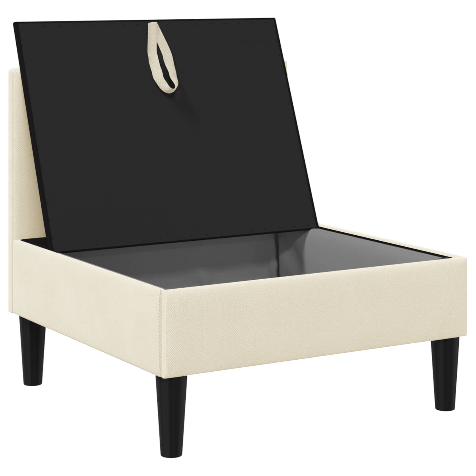 Middelse Sofa met Opbergruimte Crèmekleurig Fluweel is nu te koop bij PeponiXL, paradijselijk wonen!
