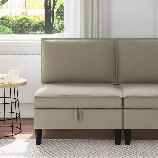 Middelse Sofa met Opbergruimte Zand Fluweel is nu te koop bij PeponiXL, paradijselijk wonen!