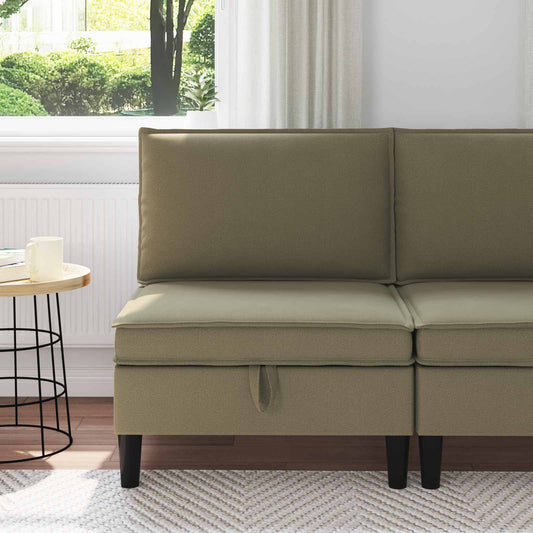 Middelse Sofa met Opbergruimte Kaki Fluweel is nu te koop bij PeponiXL, paradijselijk wonen!