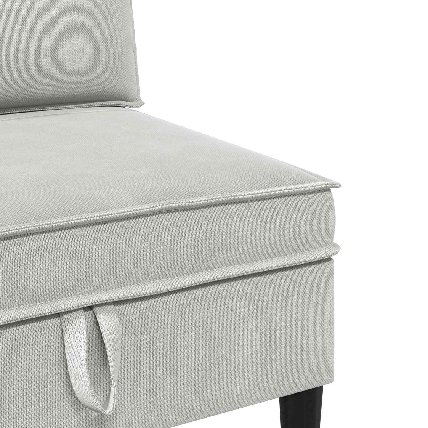 Middelse Sofa met Opbergruimte Lichtgrijs Fluweel is nu te koop bij PeponiXL, paradijselijk wonen!
