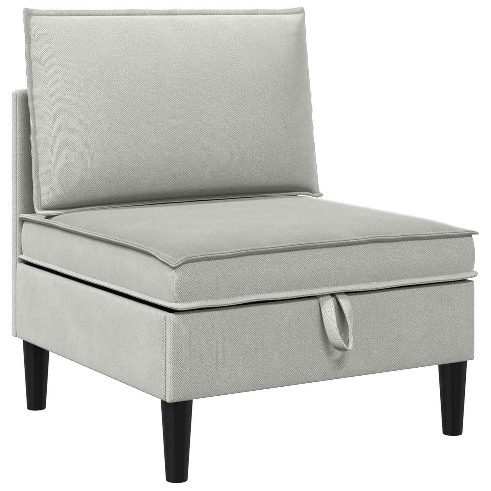 Middelse Sofa met Opbergruimte Lichtgrijs Fluweel is nu te koop bij PeponiXL, paradijselijk wonen!