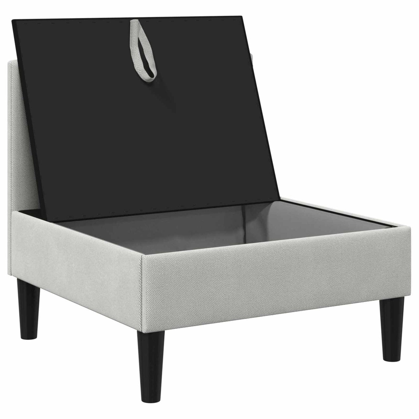 Middelse Sofa met Opbergruimte Lichtgrijs Fluweel is nu te koop bij PeponiXL, paradijselijk wonen!
