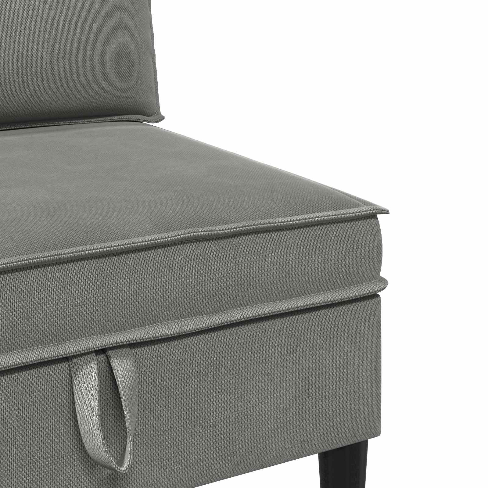 Middelse Sofa met Opbergruimte Donkergrijs Fluweel is nu te koop bij PeponiXL, paradijselijk wonen!