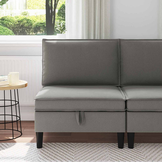Middelse Sofa met Opbergruimte Donkergrijs Fluweel is nu te koop bij PeponiXL, paradijselijk wonen!
