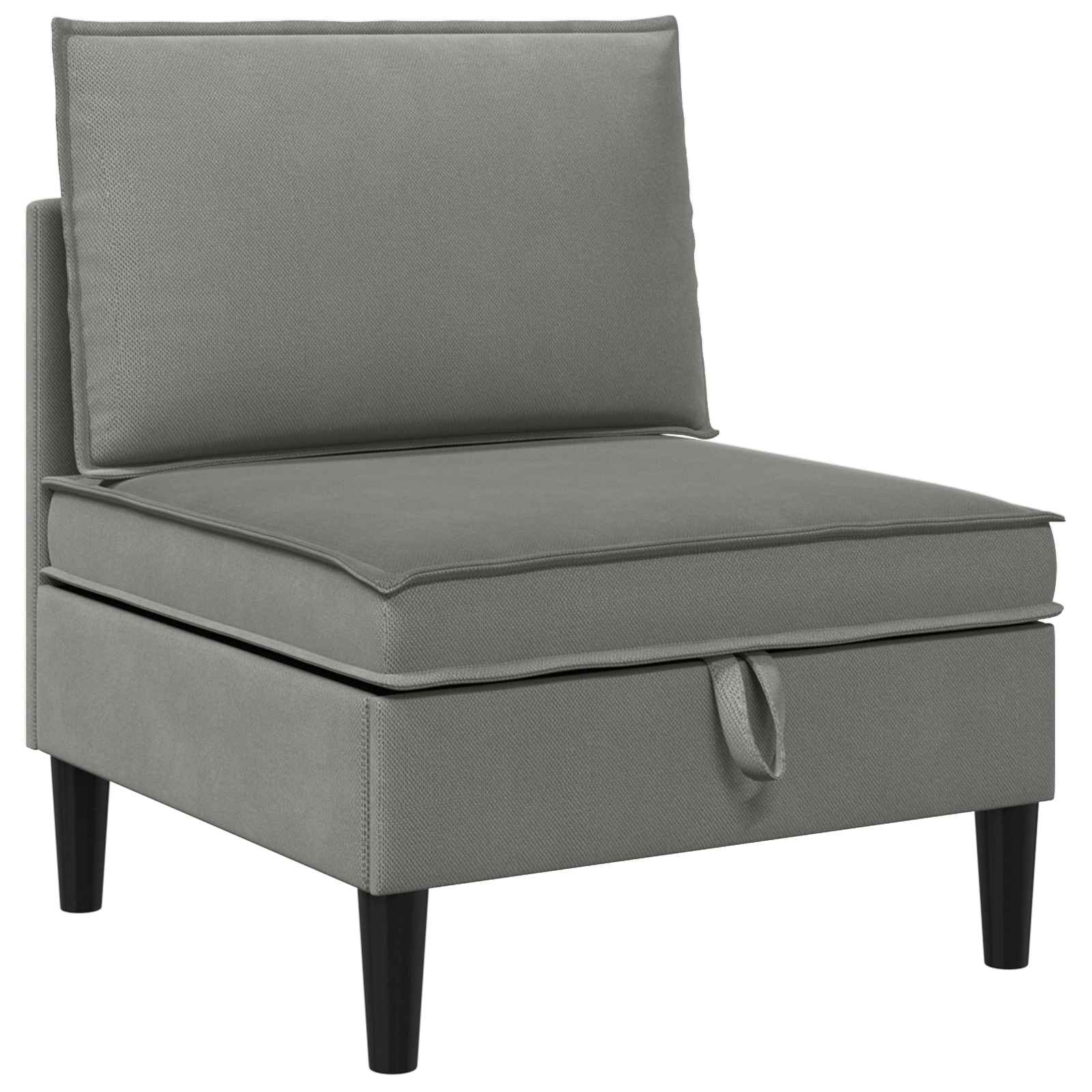 Middelse Sofa met Opbergruimte Donkergrijs Fluweel is nu te koop bij PeponiXL, paradijselijk wonen!