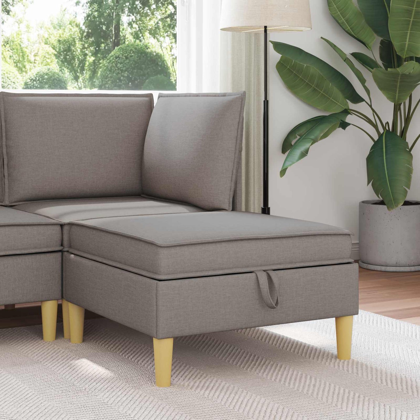 Sofa Kruk met Opslag Taupe Stof is nu te koop bij PeponiXL, paradijselijk wonen!