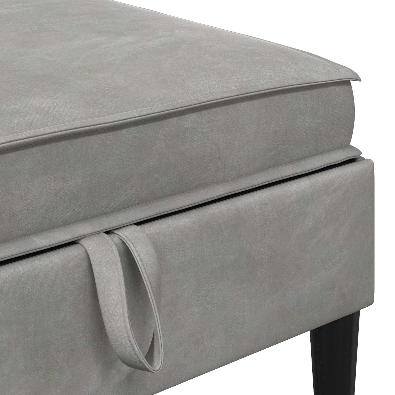Sofa Kruk met Opslag Lichtgrijs Fluweel is nu te koop bij PeponiXL, paradijselijk wonen!