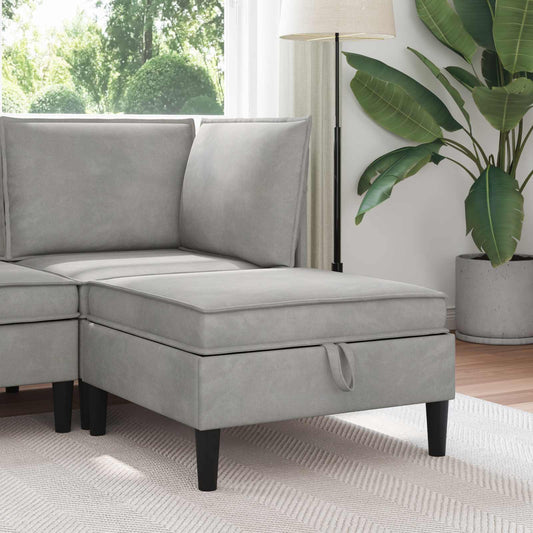 Sofa Kruk met Opslag Lichtgrijs Fluweel is nu te koop bij PeponiXL, paradijselijk wonen!