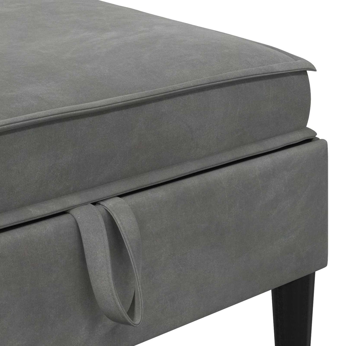 Sofa Kruk met Opslag Donkergrijs Fluweel is nu te koop bij PeponiXL, paradijselijk wonen!