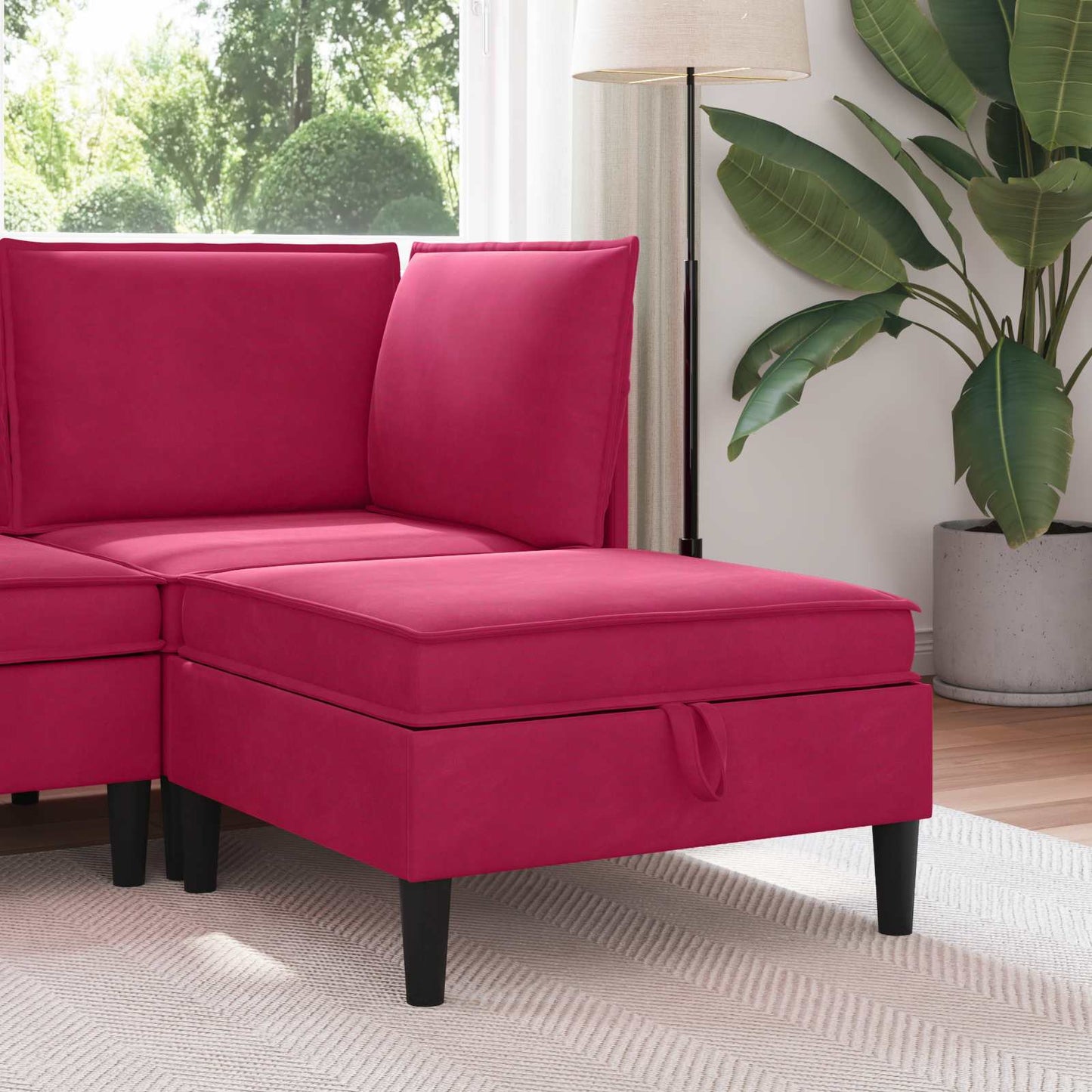 Sofa Kruk met Opslag Wijnrood Fluweel is nu te koop bij PeponiXL, paradijselijk wonen!