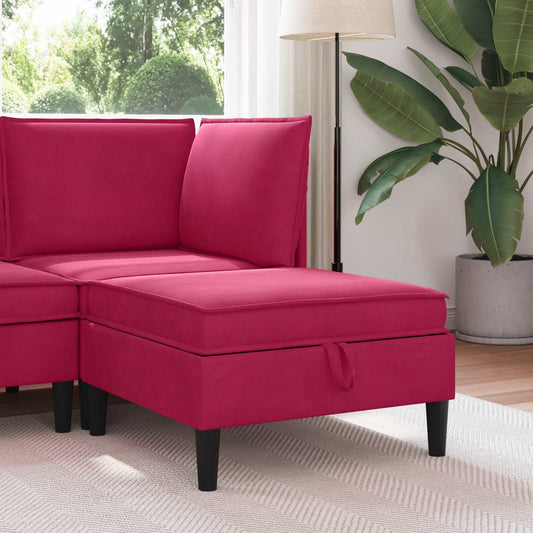 Sofa Kruk met Opslag Wijnrood Fluweel is nu te koop bij PeponiXL, paradijselijk wonen!