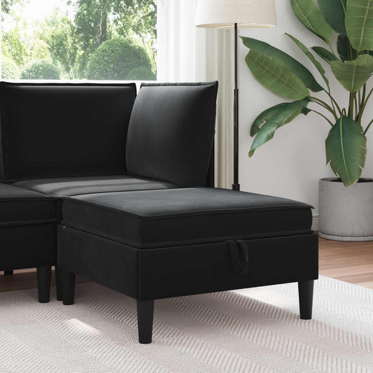 Sofa Kruk met Opslag Zwart Fluweel is nu te koop bij PeponiXL, paradijselijk wonen!