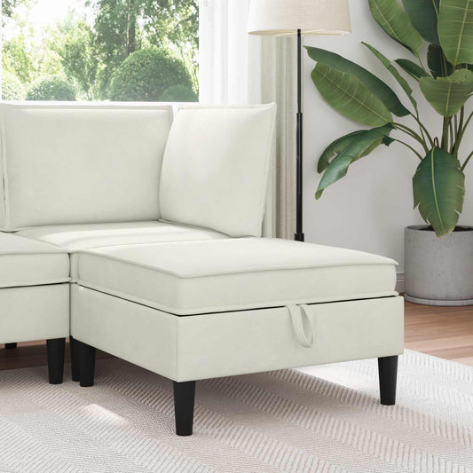 Sofa Kruk met Opslag Crèmekleurig Fluweel is nu te koop bij PeponiXL, paradijselijk wonen!