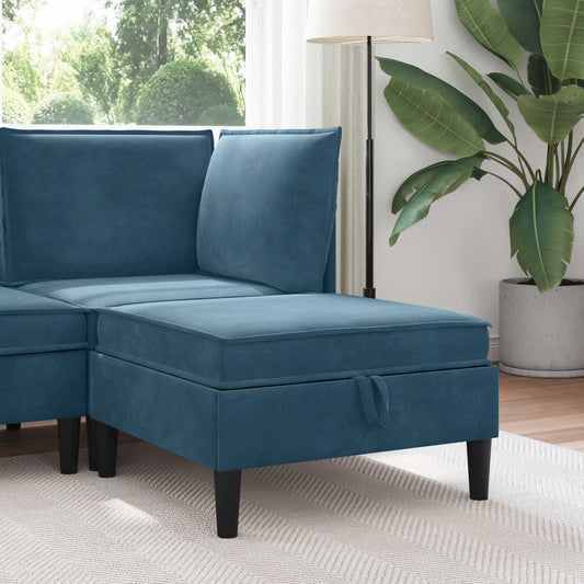 Sofa Kruk met Opslag Blauw Fluweel is nu te koop bij PeponiXL, paradijselijk wonen!
