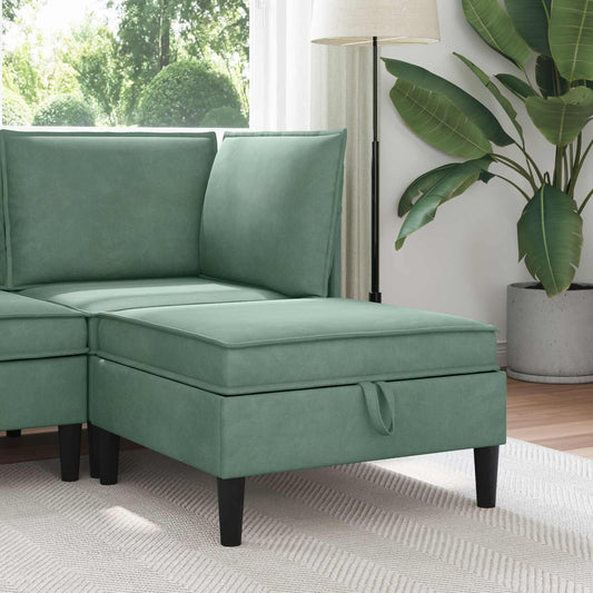Sofa Kruk met Opslag Zeegroen Fluweel is nu te koop bij PeponiXL, paradijselijk wonen!