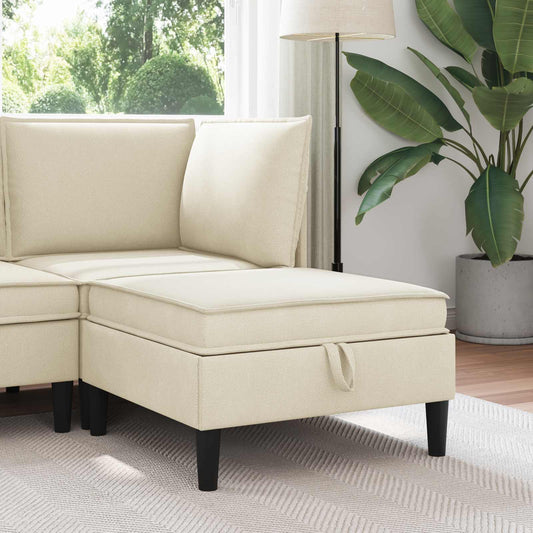 Sofa Kruk met Opslag Crèmekleurig Fluweel is nu te koop bij PeponiXL, paradijselijk wonen!