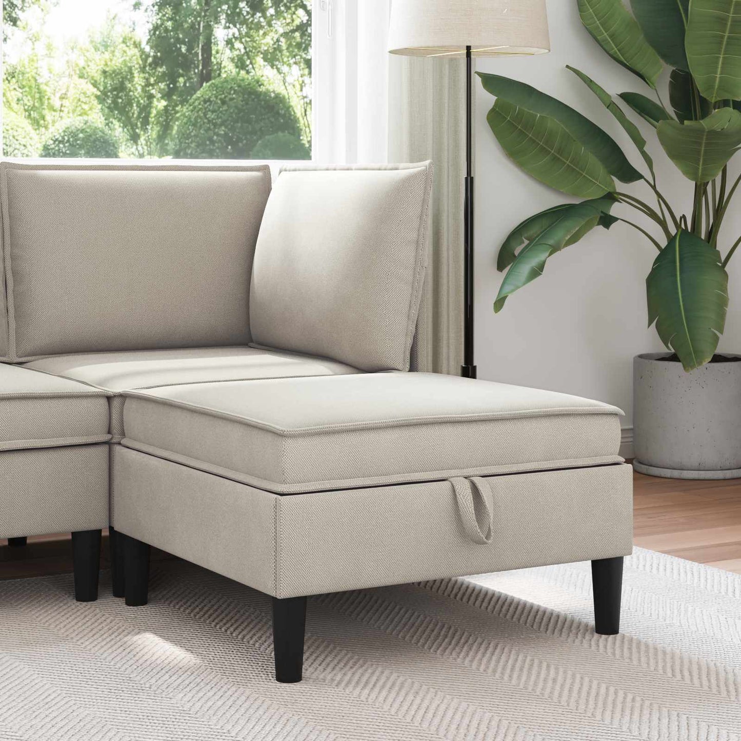 Sofa Kruk met Opslag Havermout Fluweel is nu te koop bij PeponiXL, paradijselijk wonen!