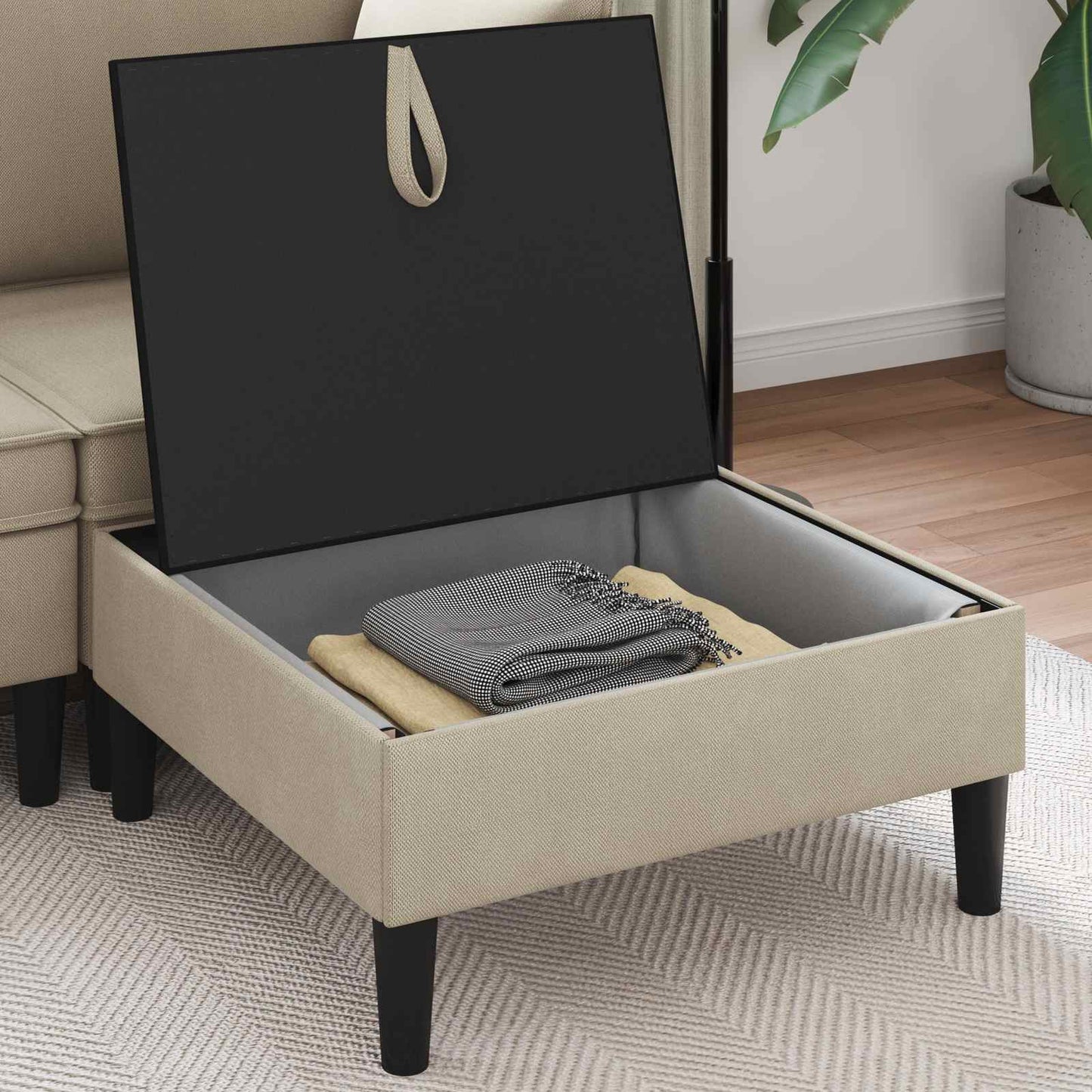 Sofa Kruk met Opslag Zand Fluweel is nu te koop bij PeponiXL, paradijselijk wonen!