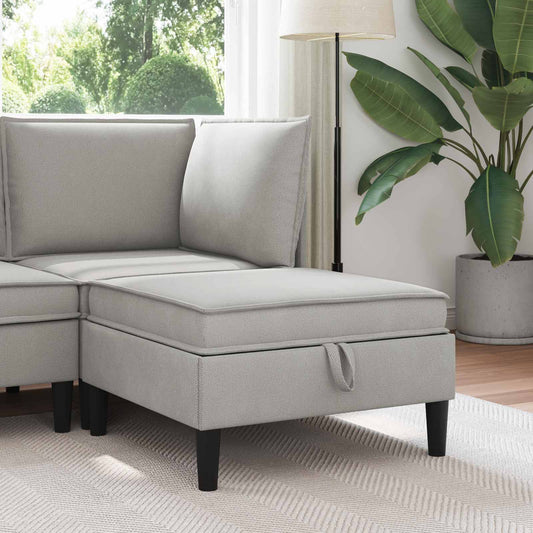 Sofa Kruk met Opslag Lichtgrijs Fluweel is nu te koop bij PeponiXL, paradijselijk wonen!