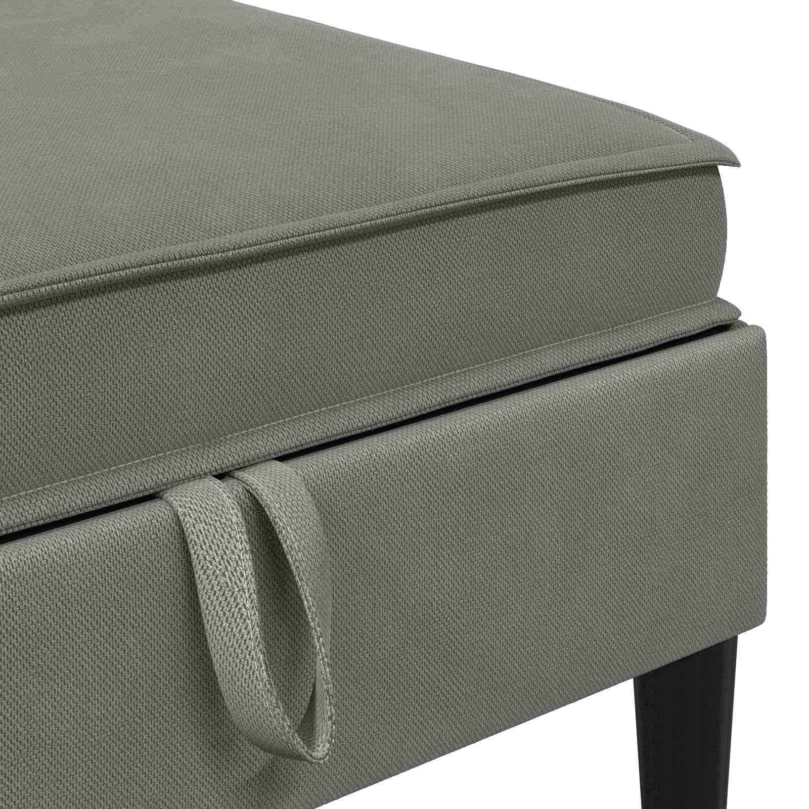 Sofa Kruk met Opslag Donkergrijs Fluweel is nu te koop bij PeponiXL, paradijselijk wonen!