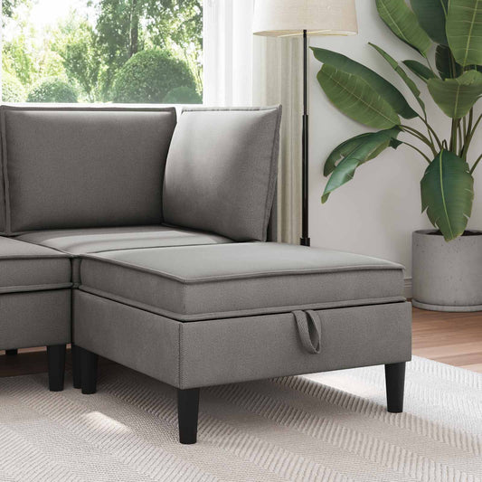 Sofa Kruk met Opslag Donkergrijs Fluweel is nu te koop bij PeponiXL, paradijselijk wonen!