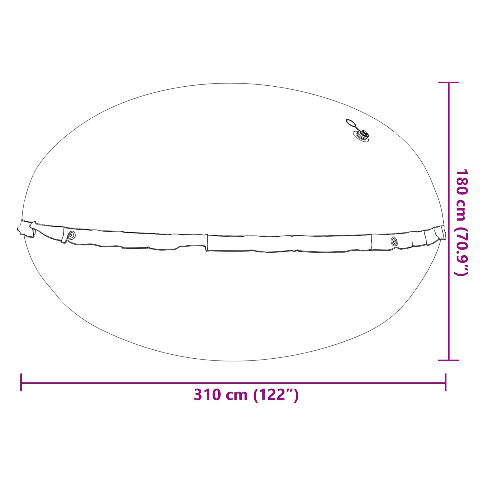 Winter Pool Kussen Blauw Ø 310 x 180 cm PVC is nu te koop bij PeponiXL, paradijselijk wonen!