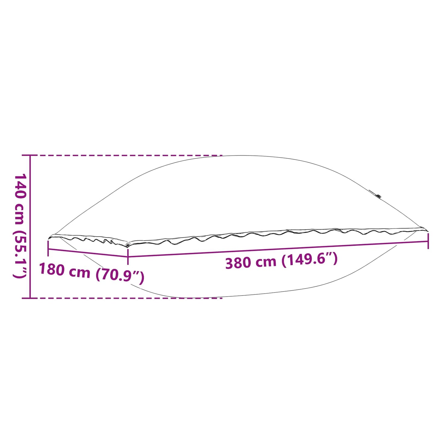 Winter Pool Kussen Blauw 380 x 180 x 140 cm PVC is nu te koop bij PeponiXL, paradijselijk wonen!