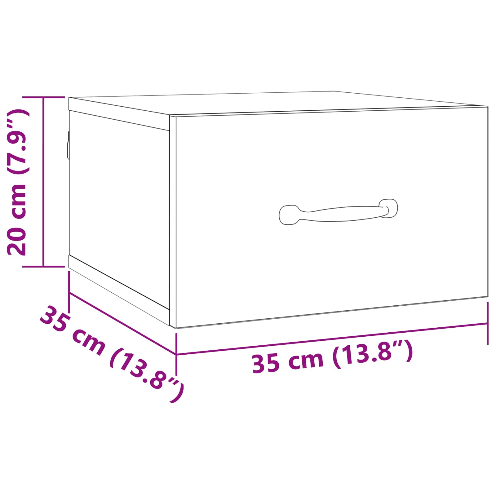 Nachtkastje Ambachtelijk eiken 35 x 35 x 20 cm Bewerkt hout is nu te koop bij PeponiXL, paradijselijk wonen!