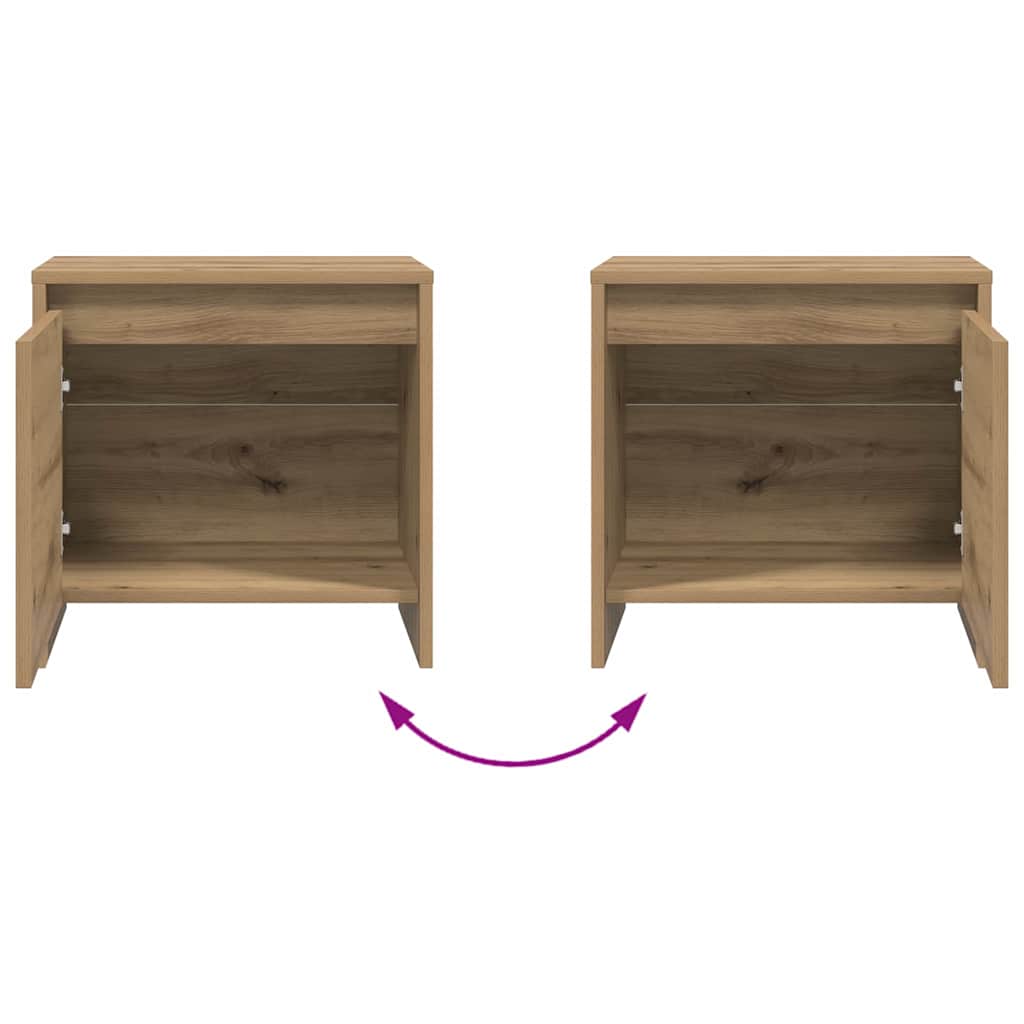 Nachtkastje Ambachtelijk eiken 45 x 34 x 44,5 cm Bewerkt hout is nu te koop bij PeponiXL, paradijselijk wonen!