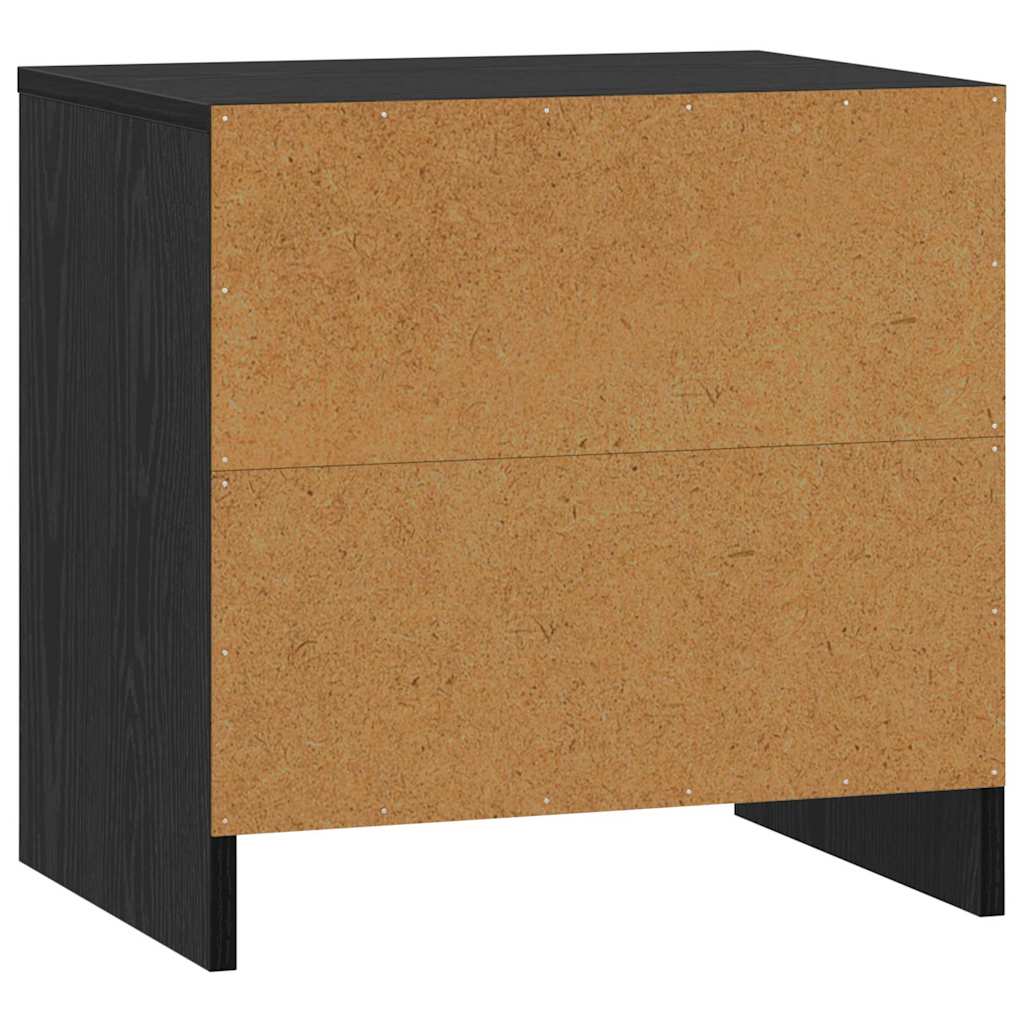 Nachtkastje Zwart Eiken 45 x 34 x 44,5 cm Bewerkt hout is nu te koop bij PeponiXL, paradijselijk wonen!