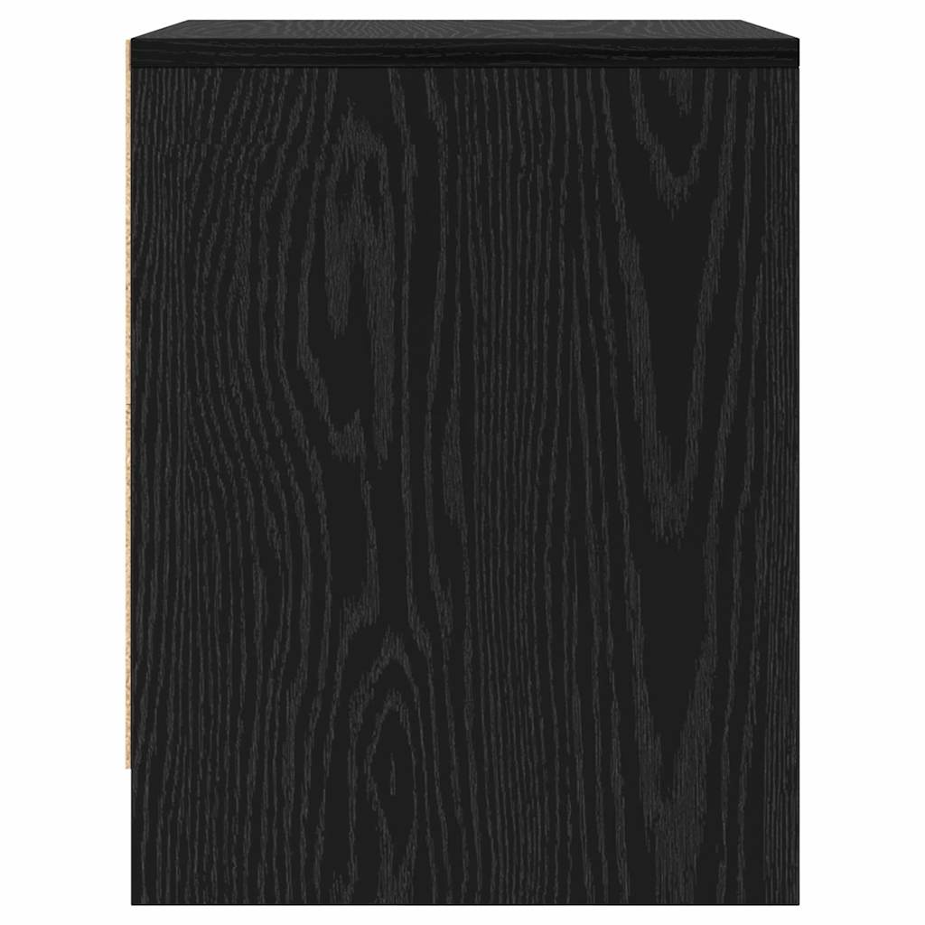 Nachtkastje Zwart Eiken 45 x 34 x 44,5 cm Bewerkt hout is nu te koop bij PeponiXL, paradijselijk wonen!