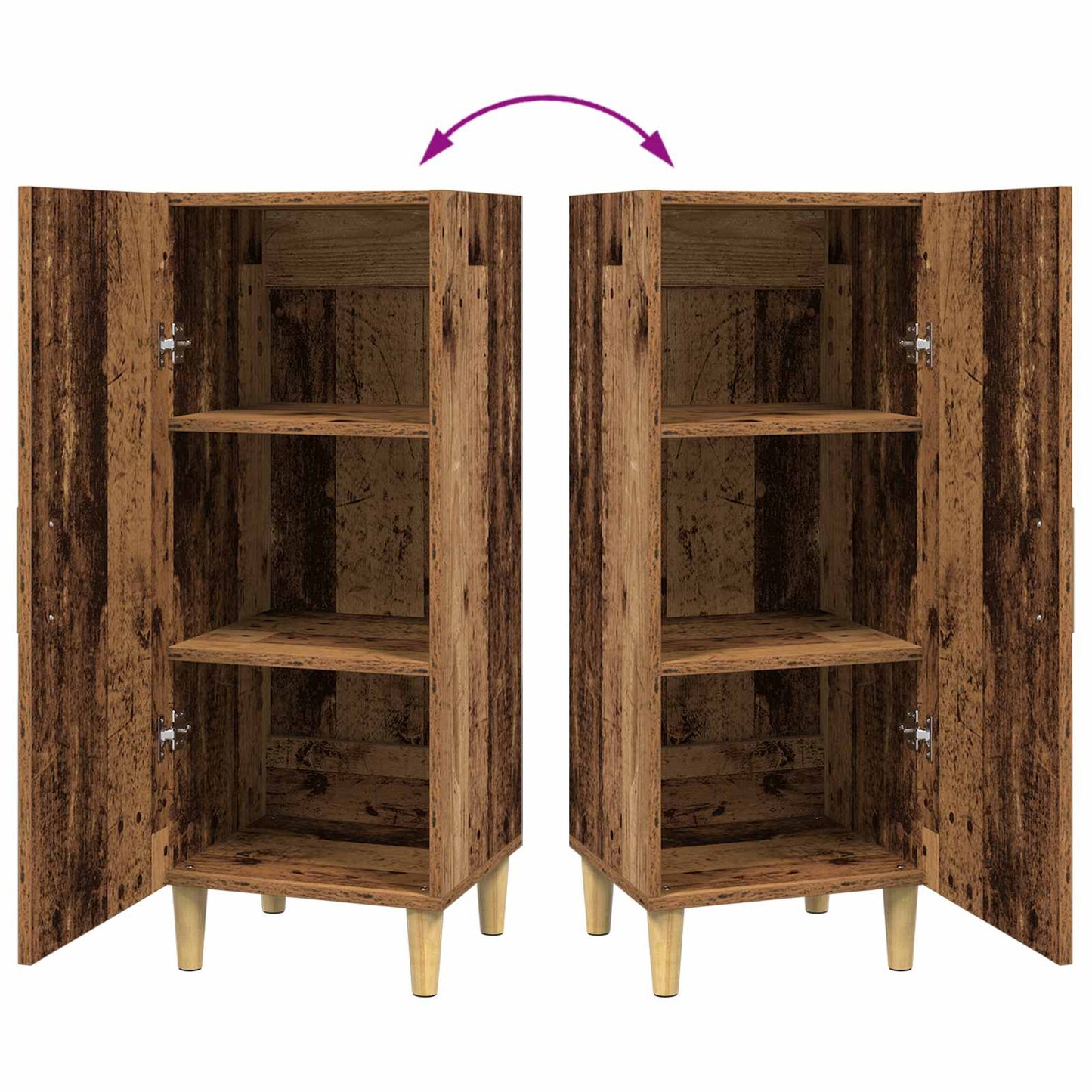 Dressoir Oud Hout 34,5 x 34 x 90 cm Bewerkt hout is nu te koop bij PeponiXL, paradijselijk wonen!