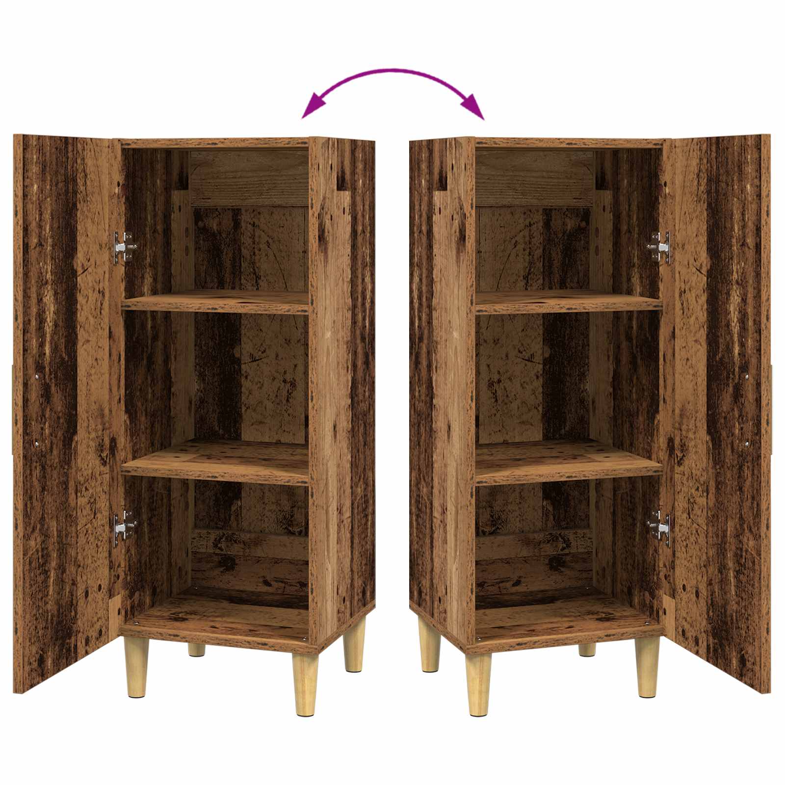 Dressoir Oud Hout 34,5 x 34 x 90 cm Bewerkt hout is nu te koop bij PeponiXL, paradijselijk wonen!